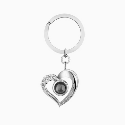 Photo Personalization Crooked Heart  Keychain