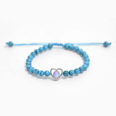 Projection Photo Customed Organic Stone Heart Bracelet