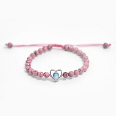 Projection Photo Customed Organic Stone Heart Bracelet