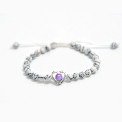 Projection Photo Customed Organic Stone Heart Bracelet