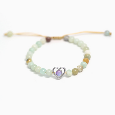 Projection Photo Customed Organic Stone Heart Bracelet