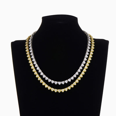 Fashion Heart Zircon Gold Plated Necklace