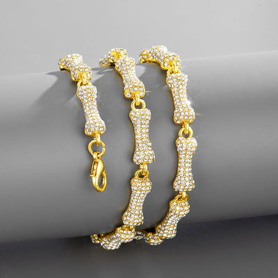 Fashion Dog bones Alloy Diamond Necklace