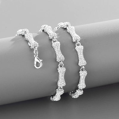 Fashion Dog bones Alloy Diamond Necklace