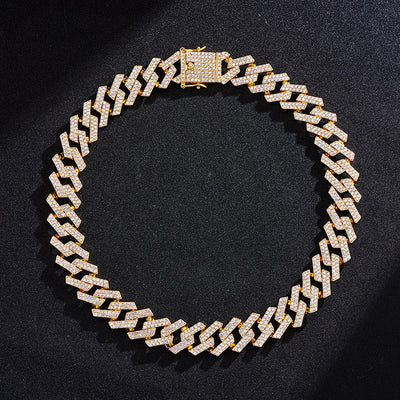 Fashion Alloy Pave Diamond Cuban Necklace