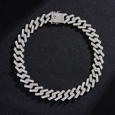 Fashion Alloy Pave Diamond Cuban Necklace