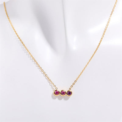 December Birthstone Three Round Beads Natural Stone Pendant