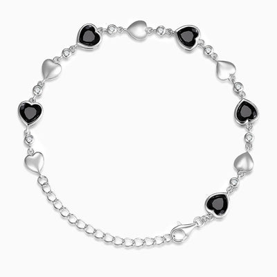 December Birthstone Natural Stone Heart Shape Bracelet