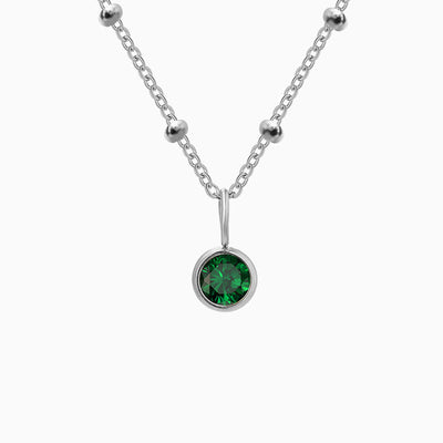 December Birthstone Round Natural Diamond Pendant Necklace