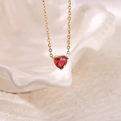 December Birthstone Luxury Heart Shape Pendant Necklace