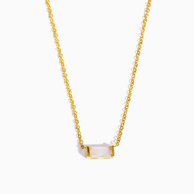 December Birthstone Gold Plated Natural Topaz Pendant Necklace