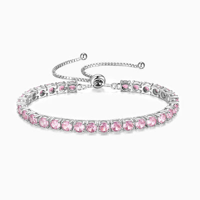 December Birthstone Inlaid Tennis Chain Adjustable Bracelet