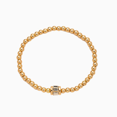 December Birthstone Natural Stone Gold Beads Beaded Bracelet