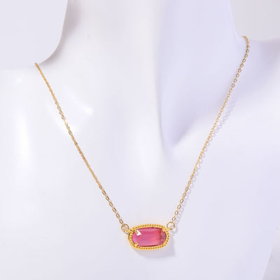 December Birthstone Natural Stone Pendant Necklace