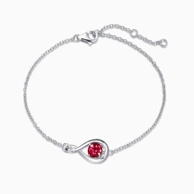 December Birthstone Teardrop-Shaped Sterling Silver Bracelet