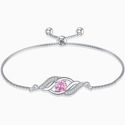 December Birthstone Diamond Wrapped Silver Bracelet