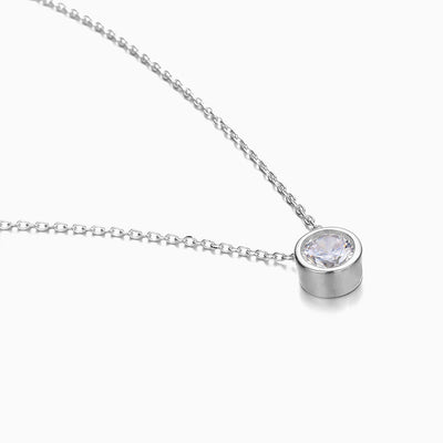 December Birthstone Round Rhinestone Pendant Light Luxury Necklace