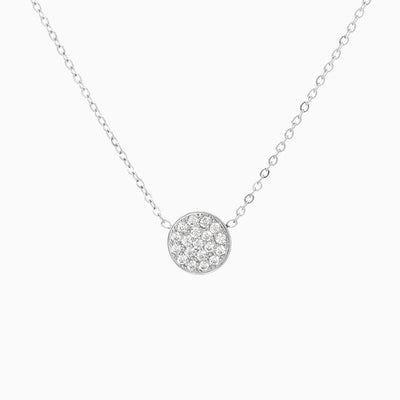 December Birthstone Round Diamond Pendant Necklace