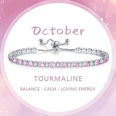 December Birthstone Zirconia Silver Bracelet