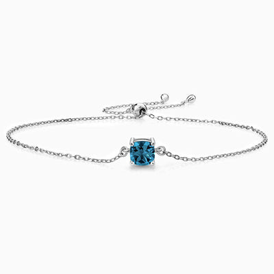 December Birthstone Simple Cube Pendant Bracelet