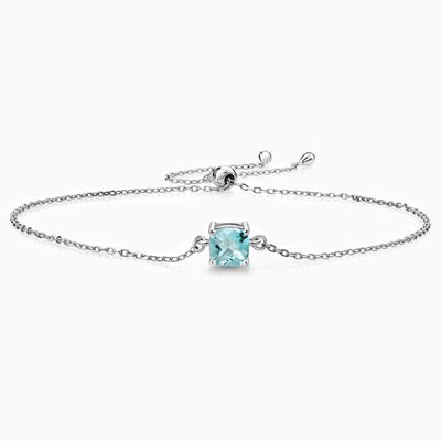 December Birthstone Simple Cube Pendant Bracelet