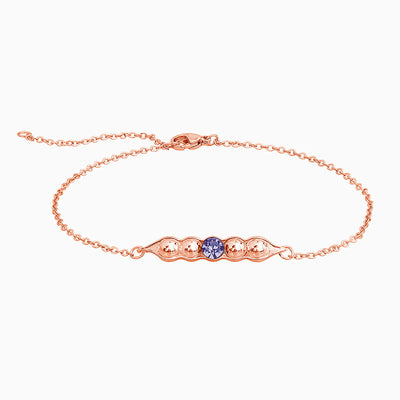 December Birthstone Pea Shaped Bracelet