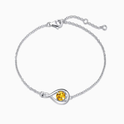December Birthstone Teardrop-Shaped Sterling Silver Bracelet