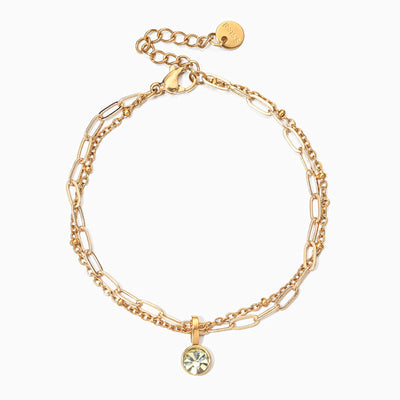 December Birthstone Natural Stone Round Pendant Bracelet