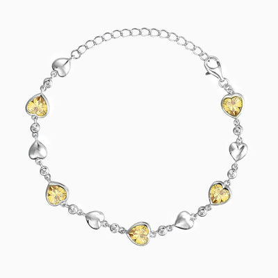 December Birthstone Natural Stone Heart Shape Bracelet