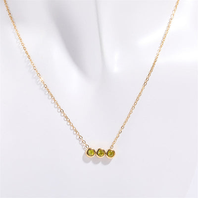 December Birthstone Three Round Beads Natural Stone Pendant