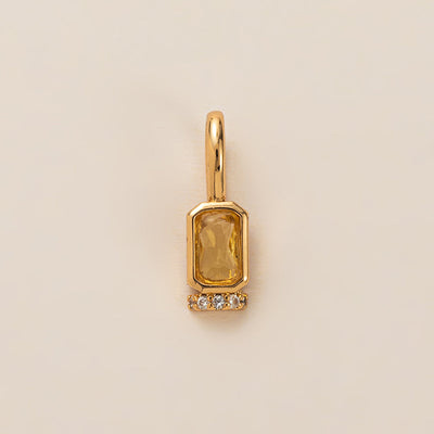 December Birthstone Square Natural Stone Pendant Necklace