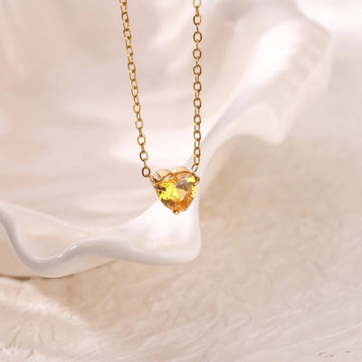 December Birthstone Luxury Heart Shape Pendant Necklace