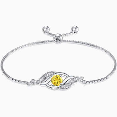 December Birthstone Diamond Wrapped Silver Bracelet