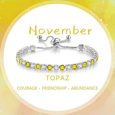 December Birthstone Zirconia Silver Bracelet