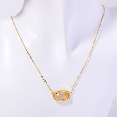 December Birthstone Natural Stone Pendant Necklace