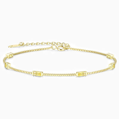 December Birthstone Simple Square Shape Natural Stone Bracelet