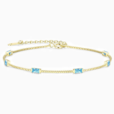 December Birthstone Simple Square Shape Natural Stone Bracelet