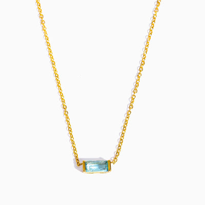 December Birthstone Gold Plated Natural Stone Pendant Bracelet