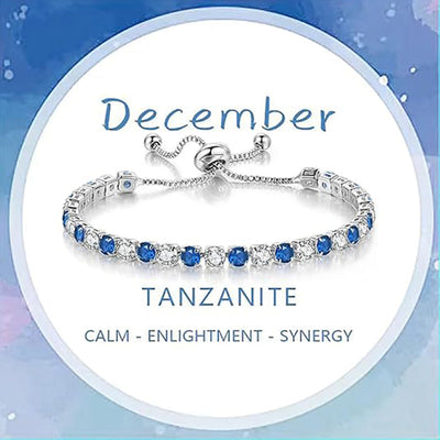 December Birthstone Zirconia Silver Bracelet