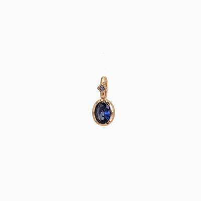December Birthstone Oval Natural Stone Pendant Necklace