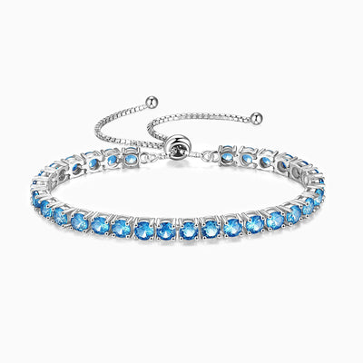 December Birthstone Inlaid Tennis Chain Adjustable Bracelet