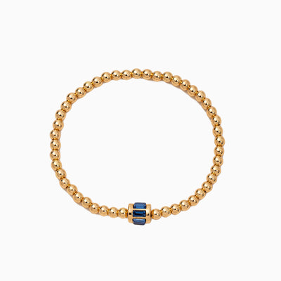 December Birthstone Natural Stone Gold Beads Beaded Bracelet