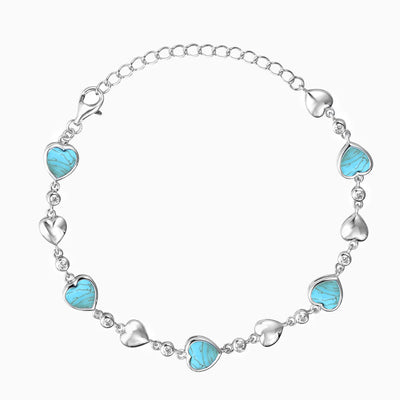 December Birthstone Natural Stone Heart Shape Bracelet