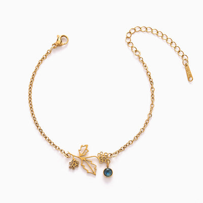 December Birthday Flower Birthstone Diamond Vintage Bracelet