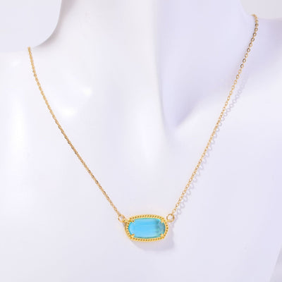 December Birthstone Natural Stone Pendant Necklace
