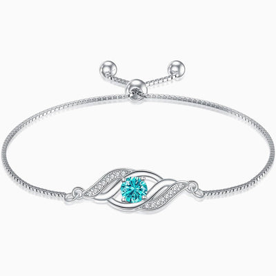 December Birthstone Diamond Wrapped Silver Bracelet