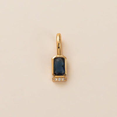 December Birthstone Square Natural Stone Pendant Necklace