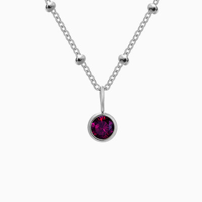 December Birthstone Round Natural Diamond Pendant Necklace