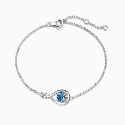 December Birthstone Teardrop-Shaped Sterling Silver Bracelet