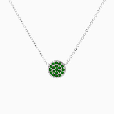 December Birthstone Round Diamond Pendant Necklace